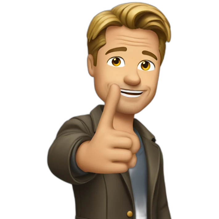 Brad pitt waving emoji