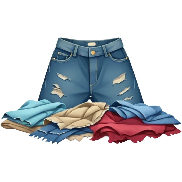 bad dirty, ripped clothes on the floor emoji