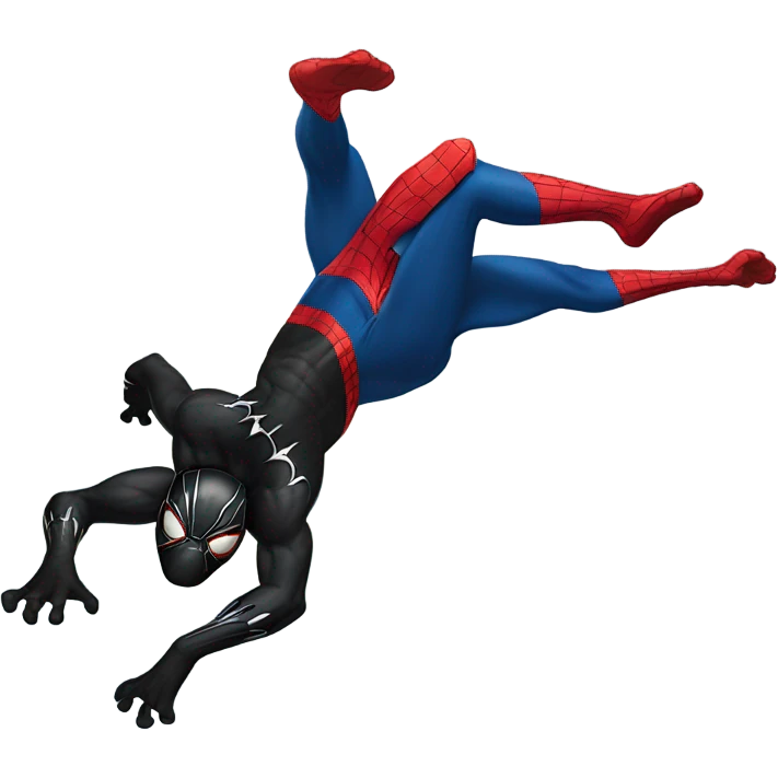 Black panther doing a backflip over spiderman emoji