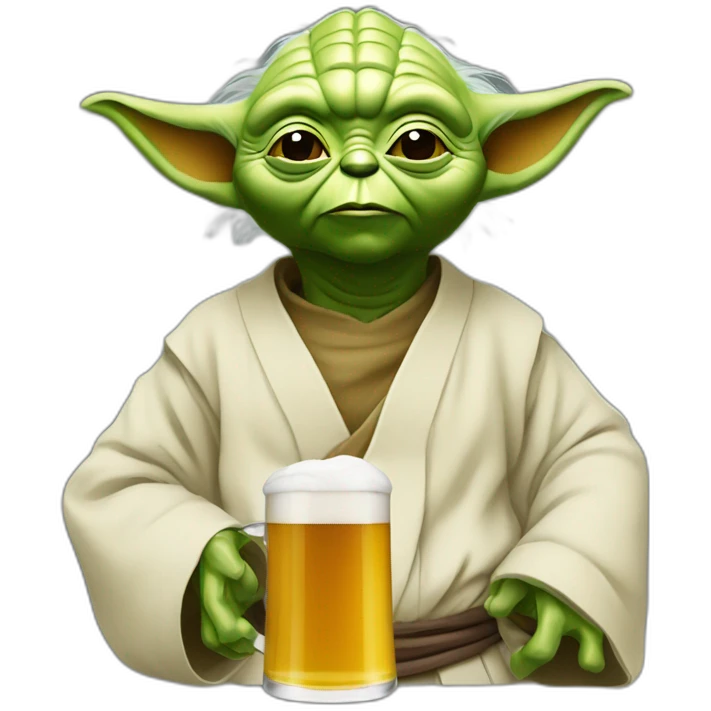 Yoda qui boit une bière emoji