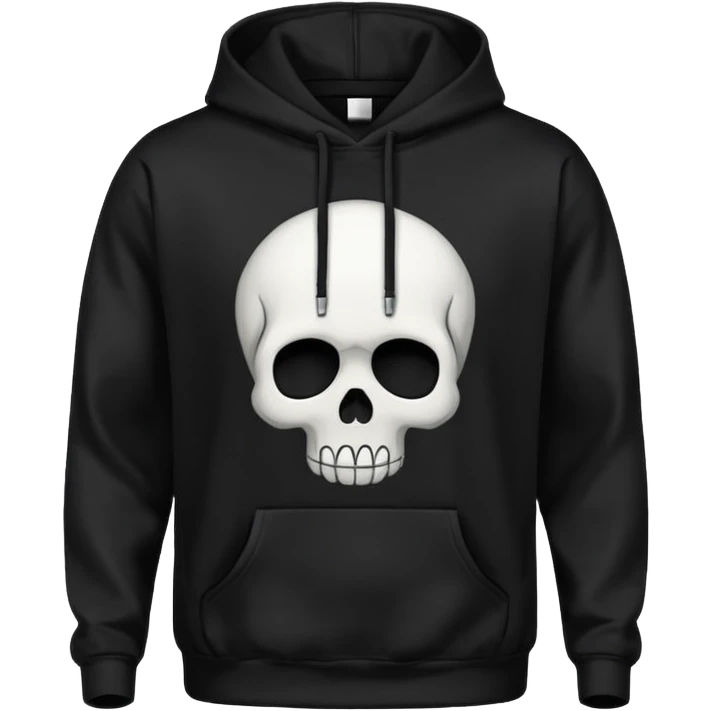 a hoodie with a design of skull  emoji