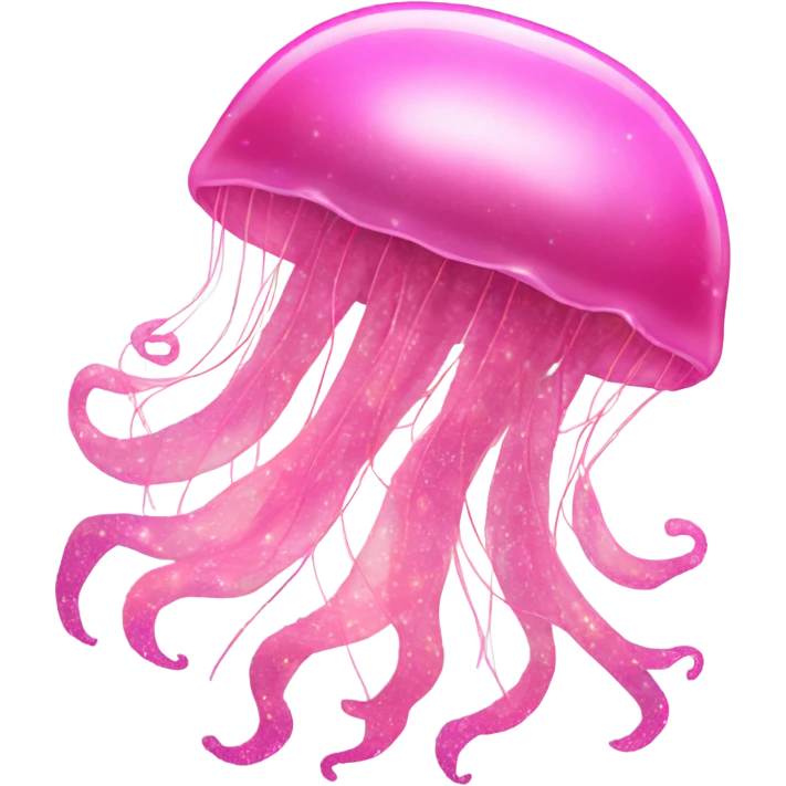 Pink long jellyfish with glistening glitter emoji