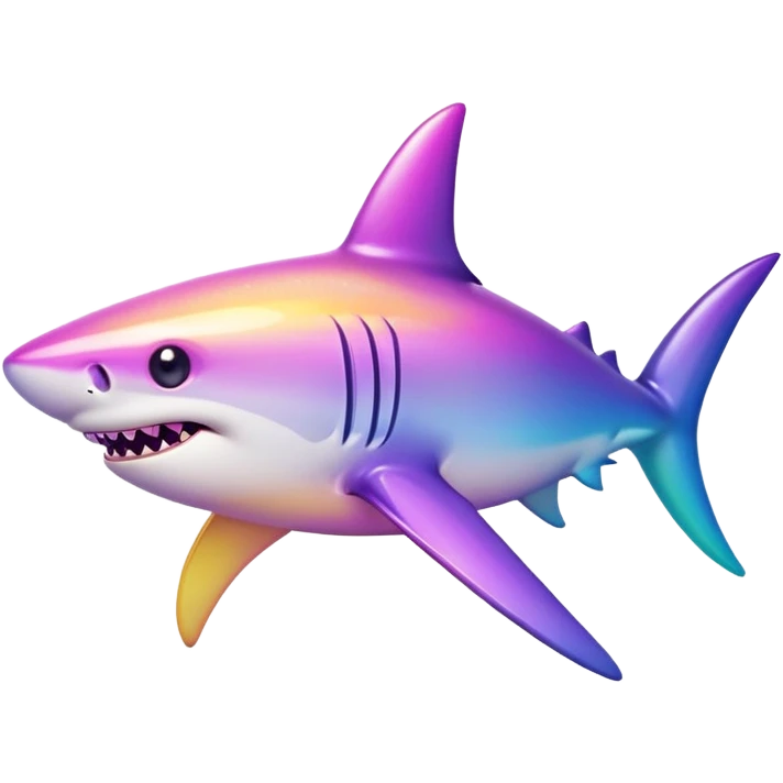 Sparkly shark with a purple to yellow gradient emoji