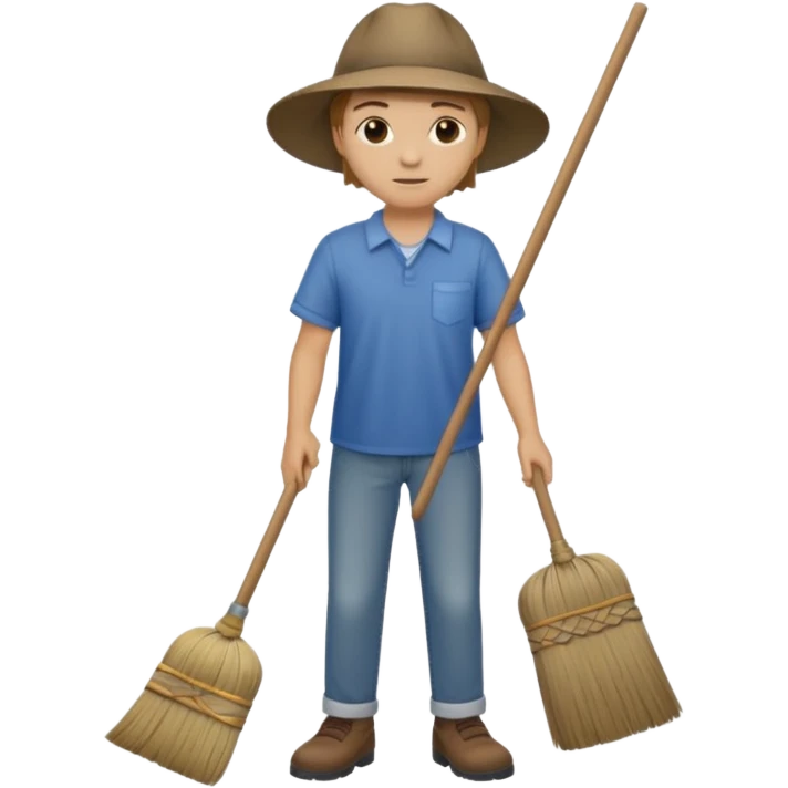 street sweeper with broom emoji