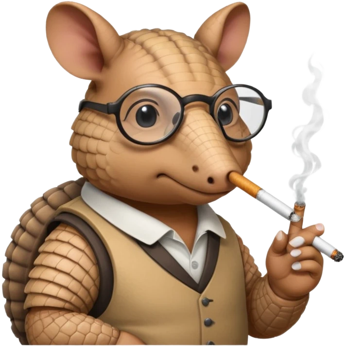 armadillo smoking cigarette whos always coding 24/7 emoji