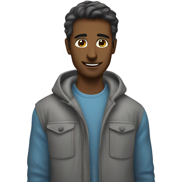 Серая пушистая кошка с голубыми глазами  emoji