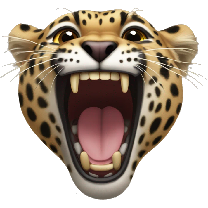 Leapord screaming emoji