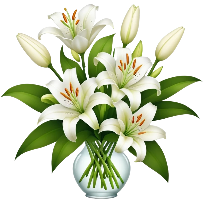 bouquet of lily’s fresh white flower  emoji