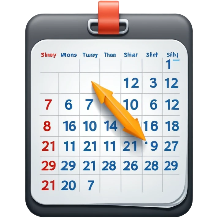 work shift schedule being changed with arrows emoji