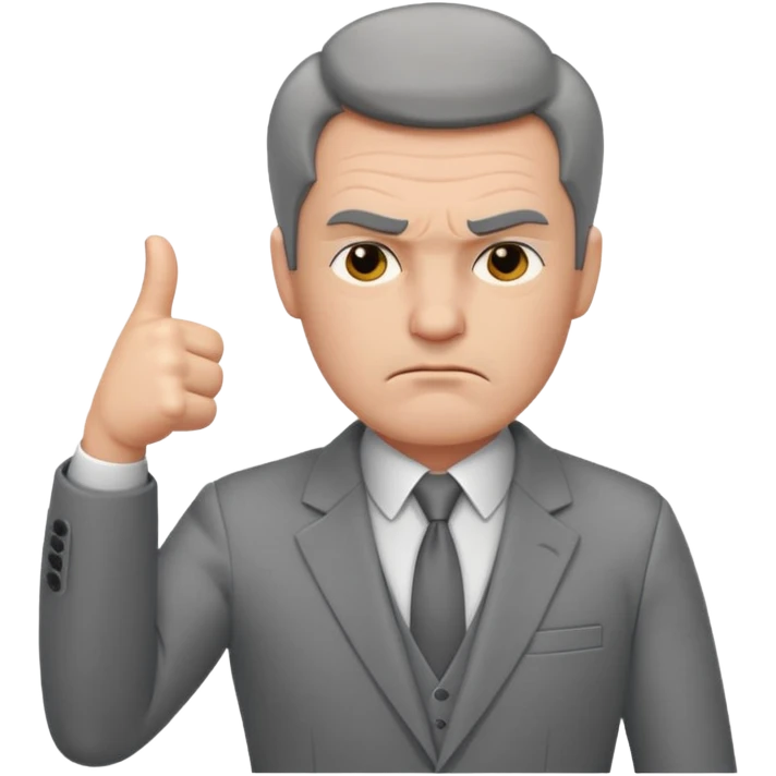 boss giving a thumbs down emoji