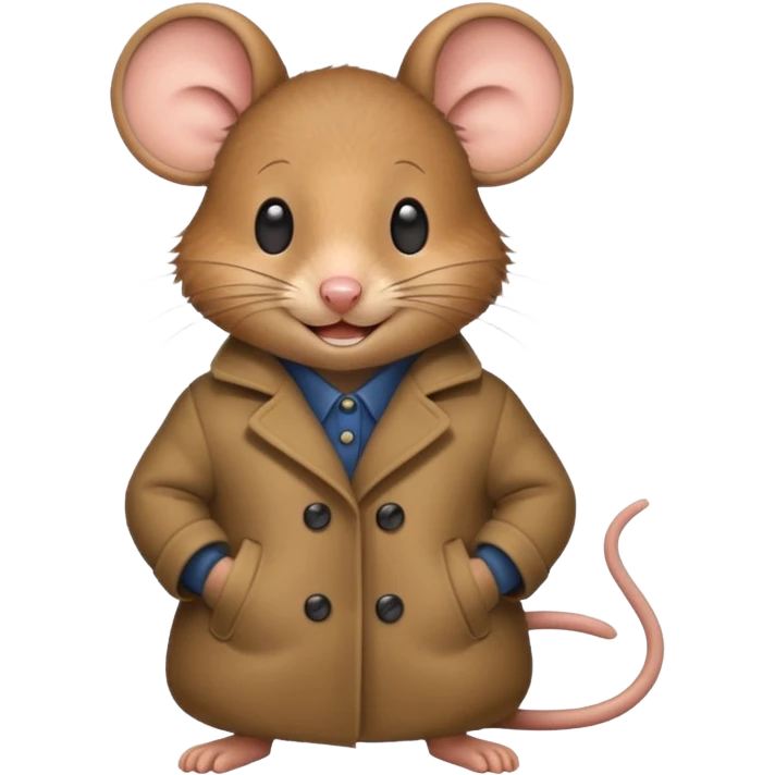 mouse wearing coat emoji