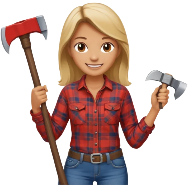 woodcutting woman emoji
