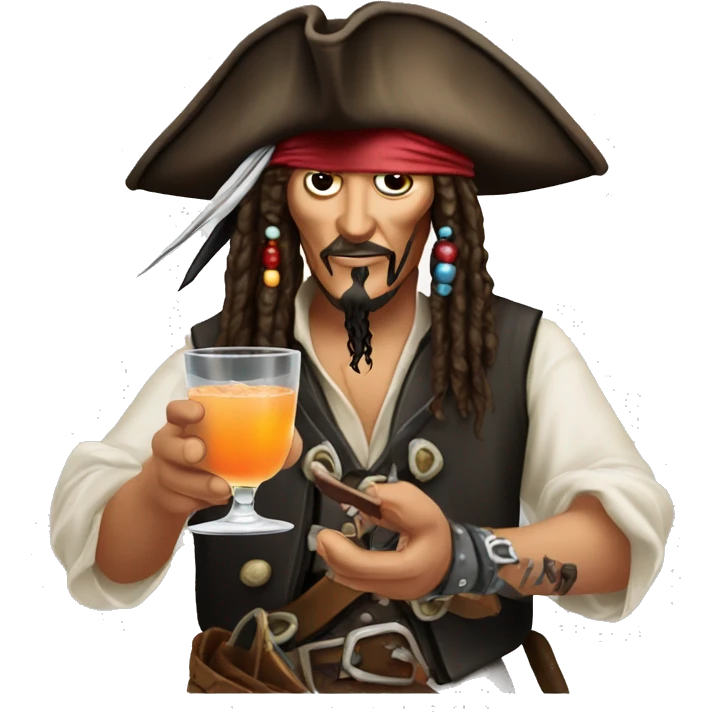 jack sparrow making a cocktail emoji