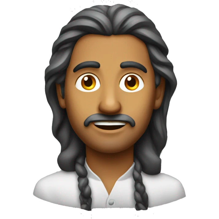 raja rao writer with long hair 3d emoji emoji