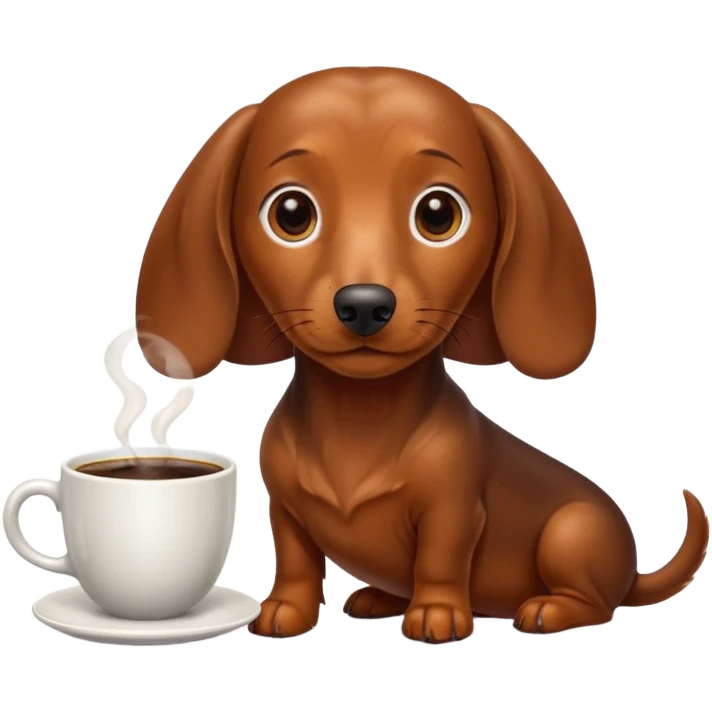 brown dachshund coffee emoji