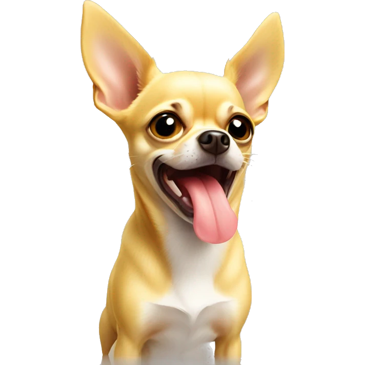 Yellow chihuahua with tongue out  emoji