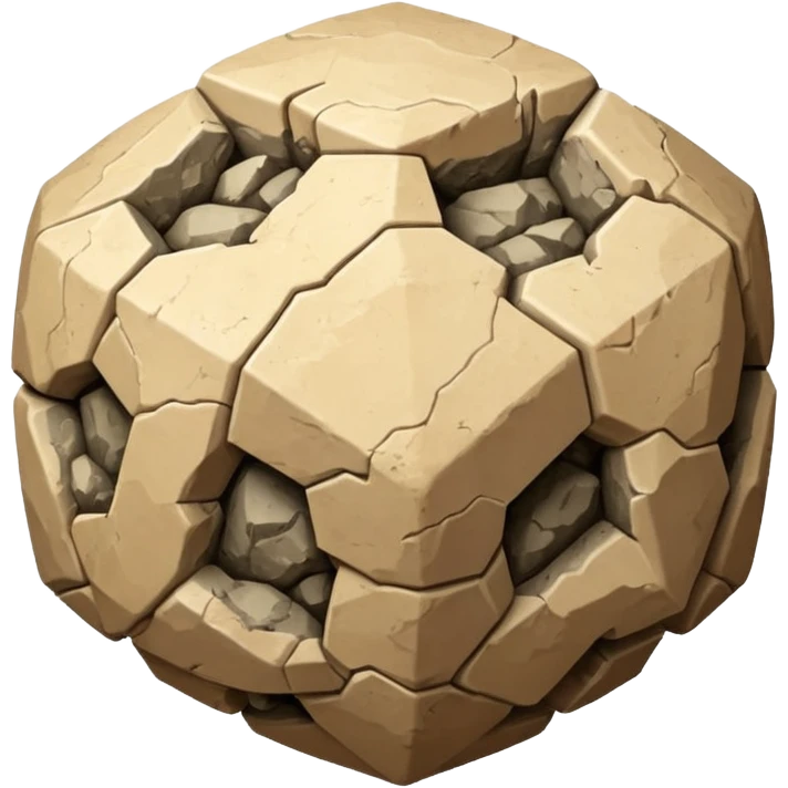 american-beije-intricate-stone-age-rocky-crusted-dodecahedron-shaped emoji