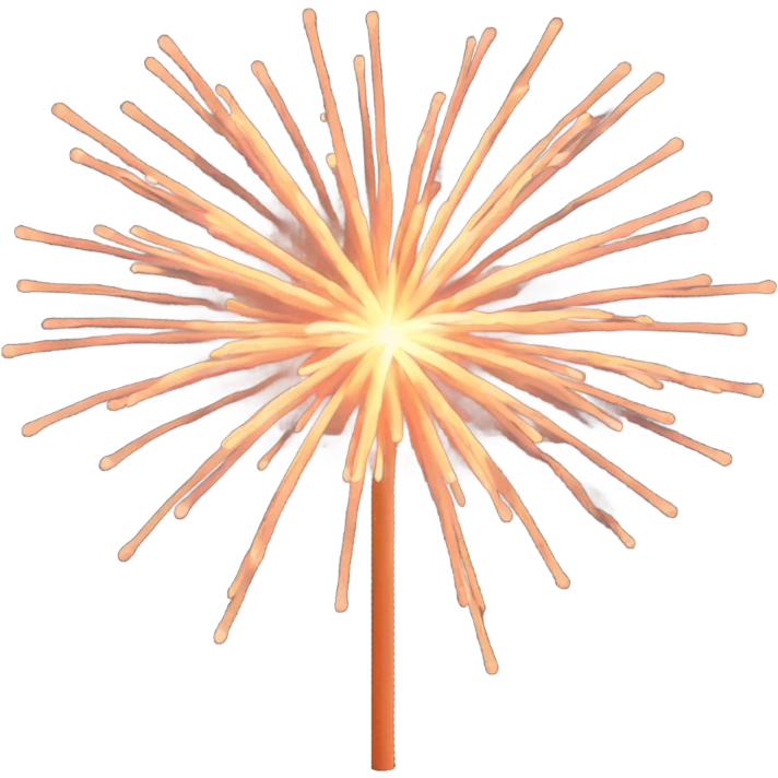 Peach colored firework emoji