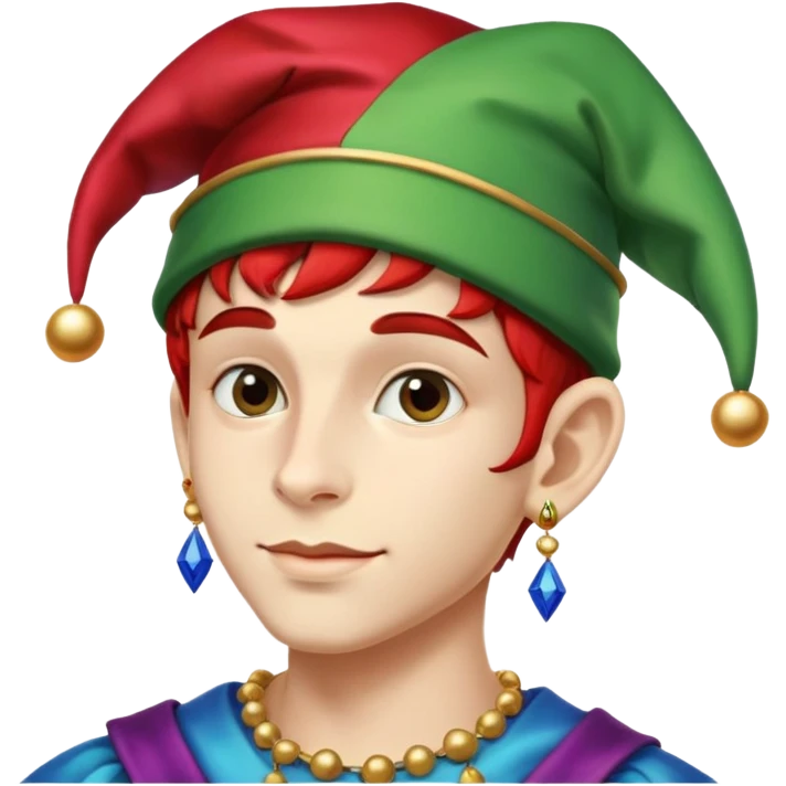 jester cap boy with earrings emoji
