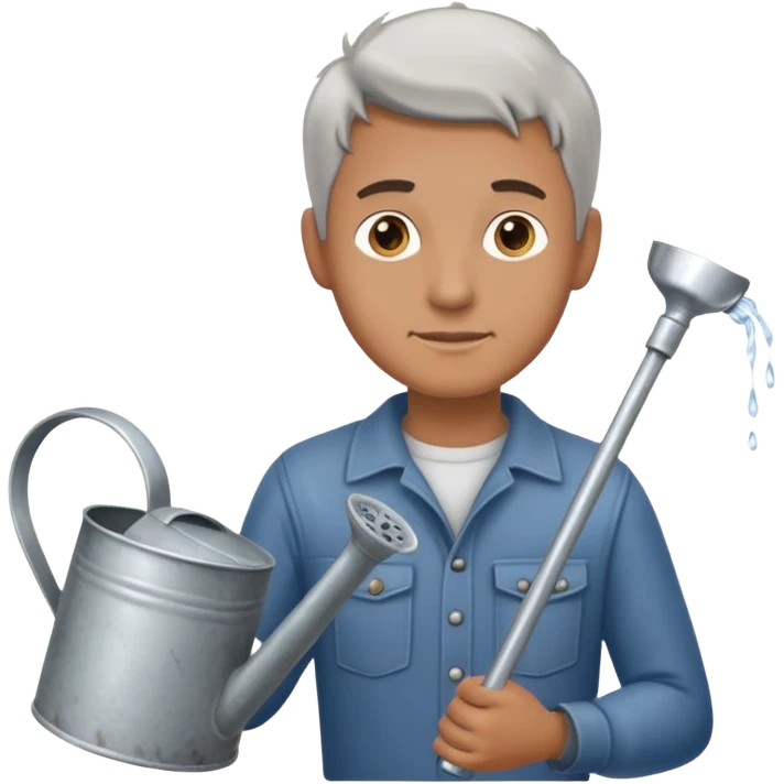 man holding watering pot emoji