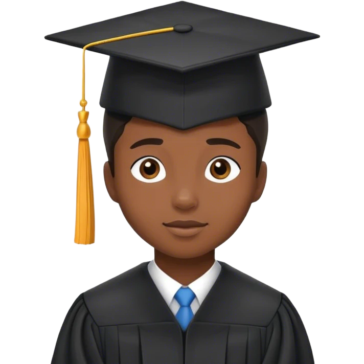 Black student hat emoji