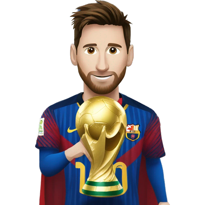 Messi with the world cup emoji