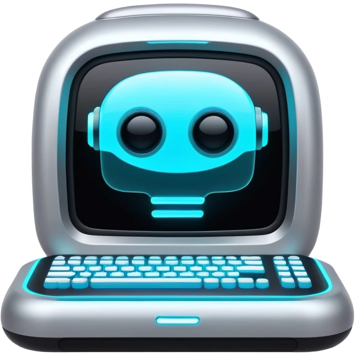 futuristic AI computer with glowing elements emoji