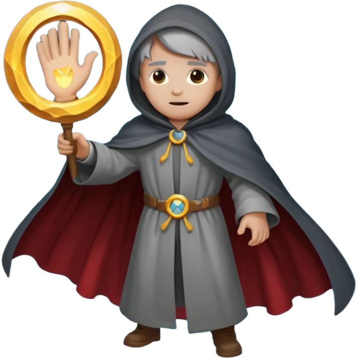 Portal opening behind, cloak pulled toward it emoji | AI Emoji Generator