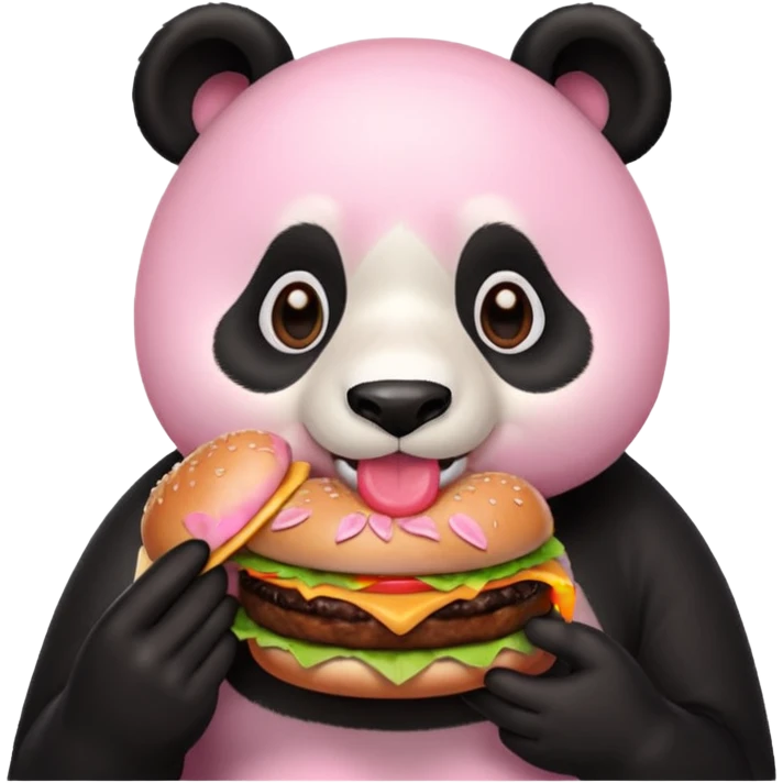 urs panda roz cu un burger emoji