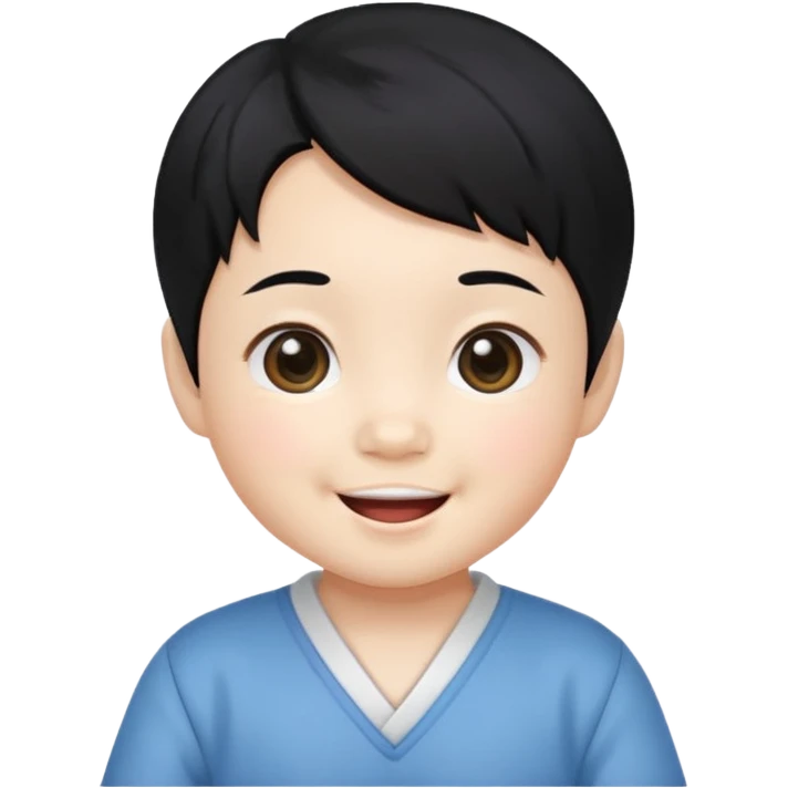 korean black hairbaby emoji