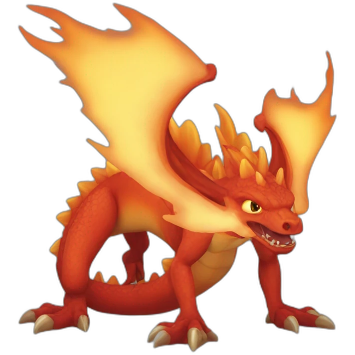 Dracaufeu avec ca tete emoji
