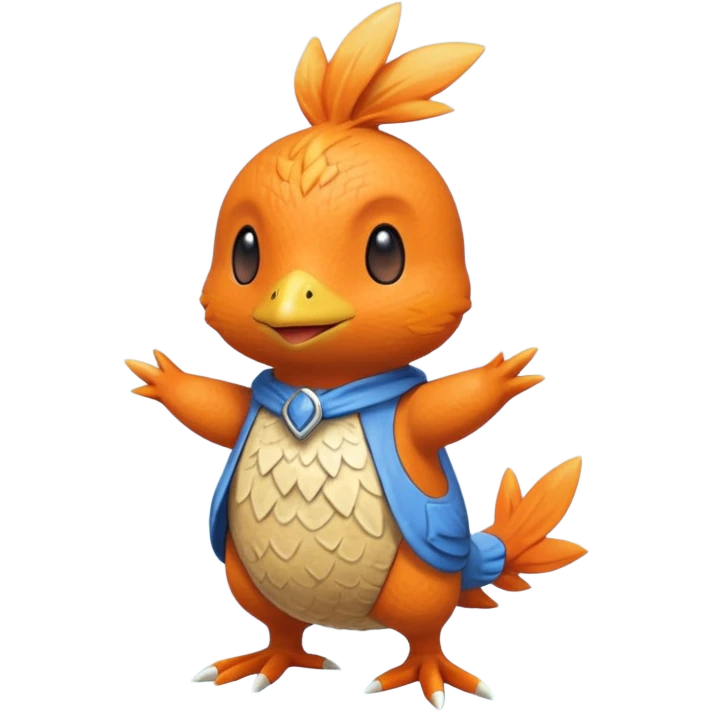 Mudkip-Torchic-fusion (full body) emoji