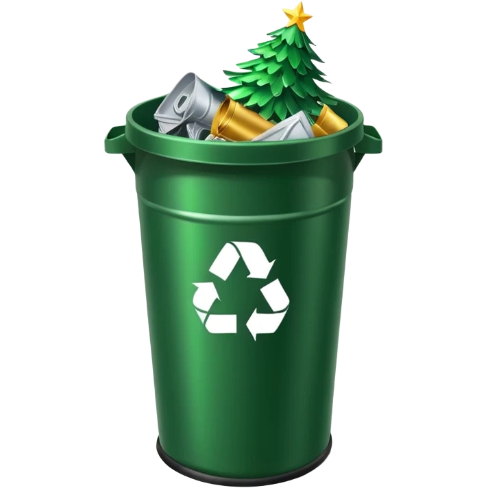 🎄New Year tree inside trash can 🗑️ emoji