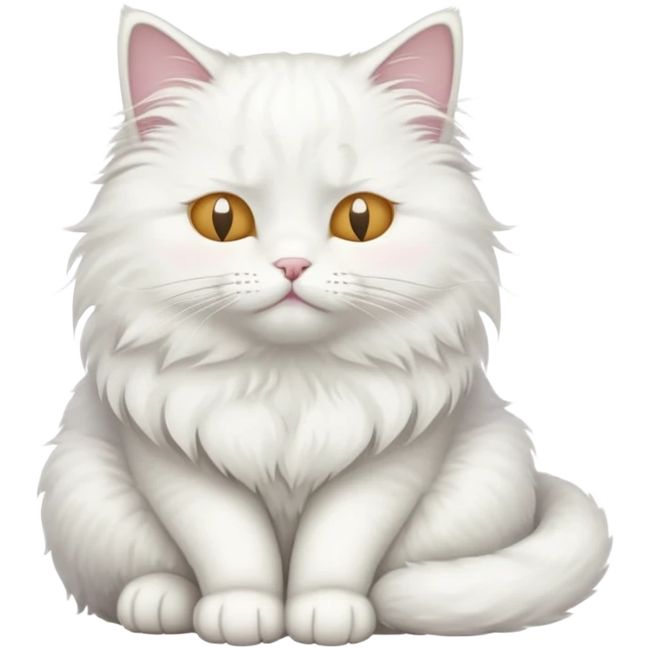 A white cat sitting with eyes closed emoji
