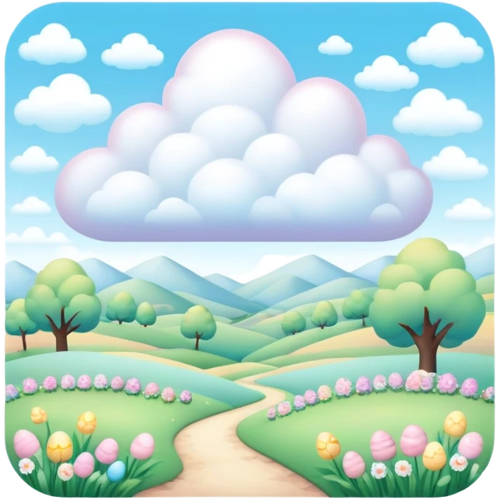 Pastel Easter puffy landscape emoji
