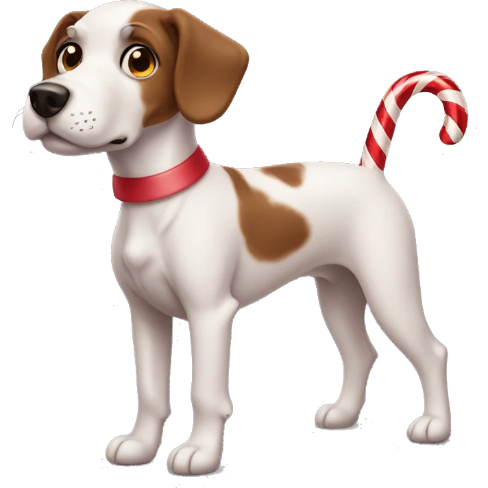 Candy cane dog emoji