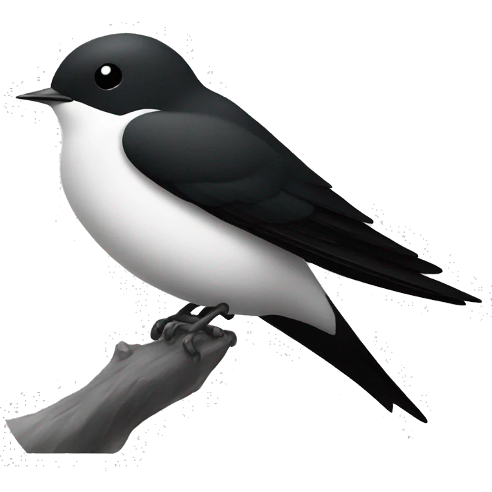 simple logo black and white swallow  emoji