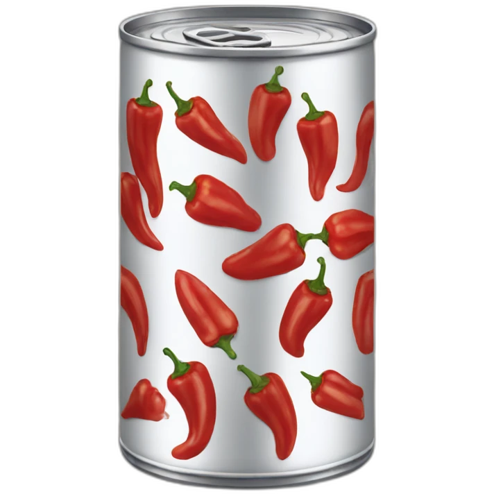 Can of red peppers with sauce emoji