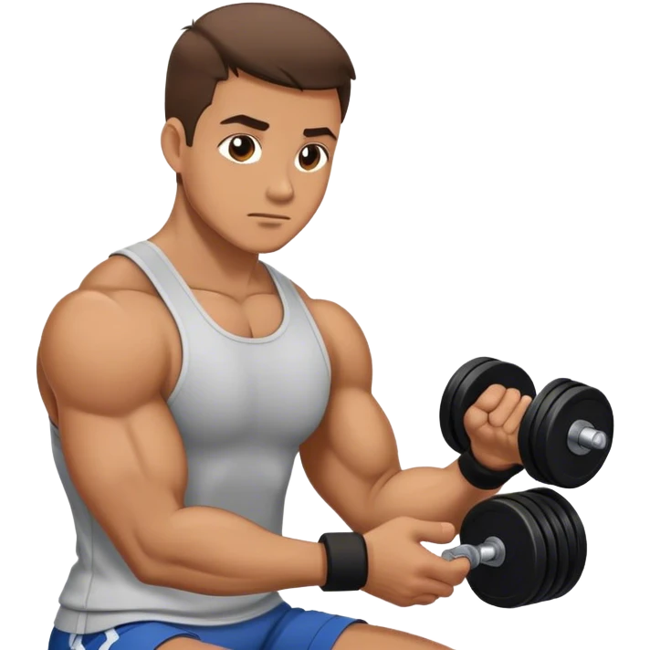 man seated weighted wrist curl emoji