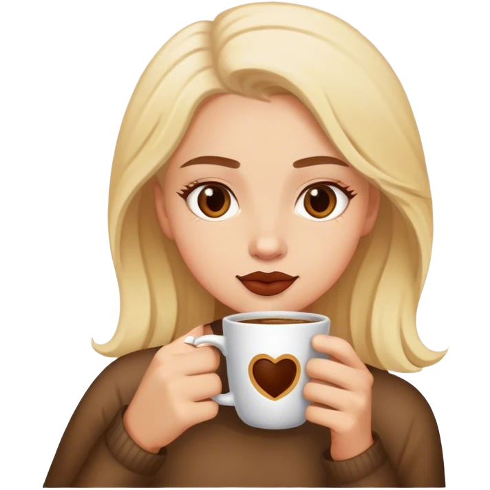 Menina tomando café emoji