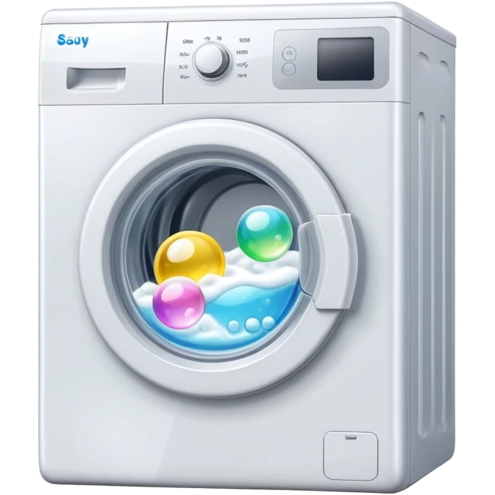 washing machine with soap bubbles inside emoji