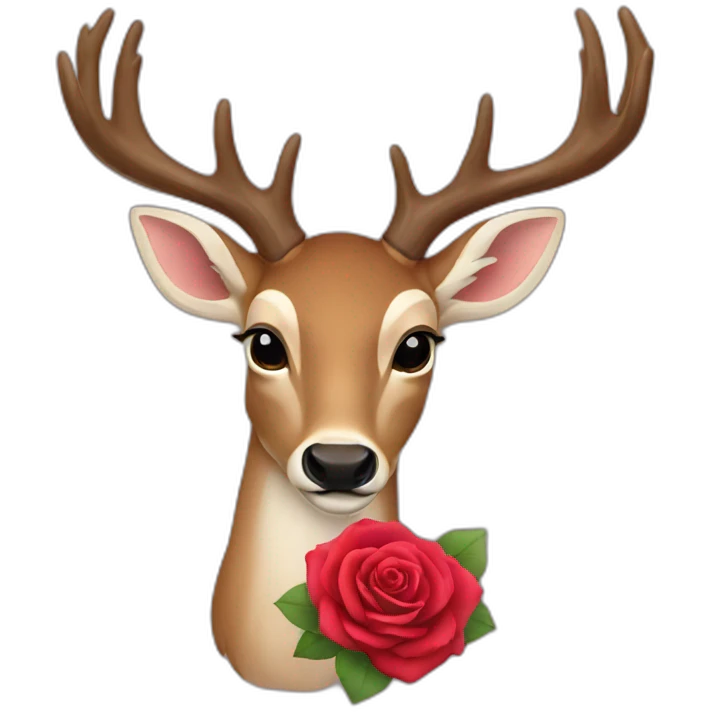 deer with rose emoji