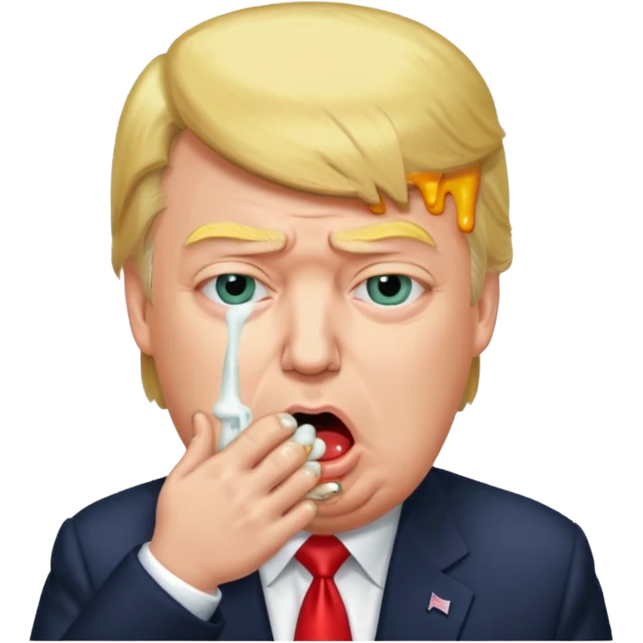 Trumps head vomiting  emoji
