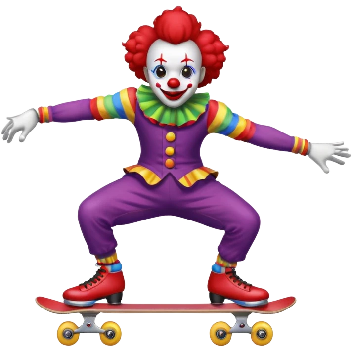 skater clown skating black emoji