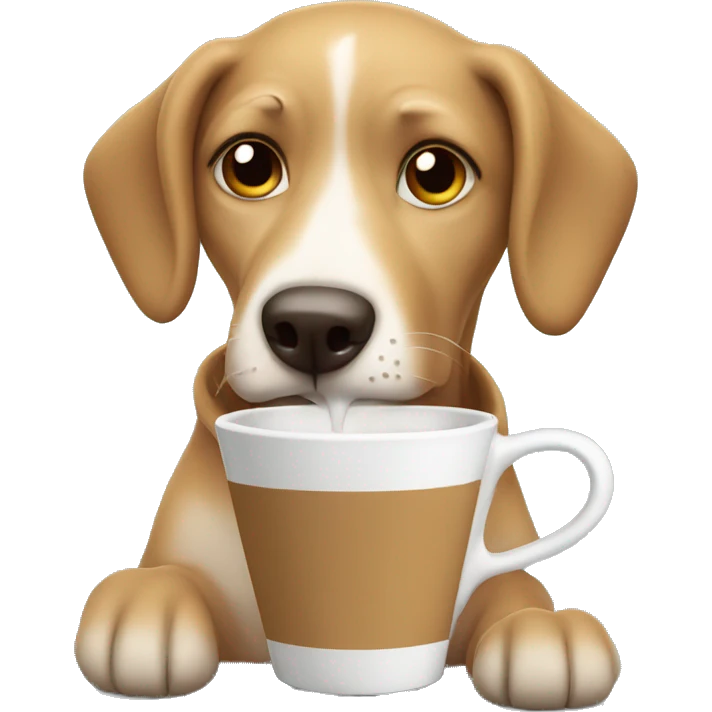 Chill dog drinking coffee emoji