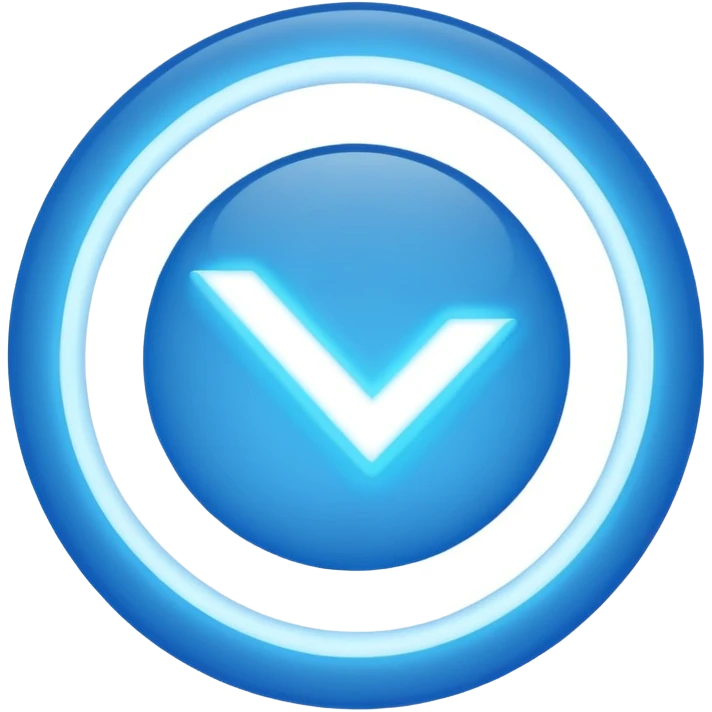 Blue light circle and the white tick inside the blue light circle emoji