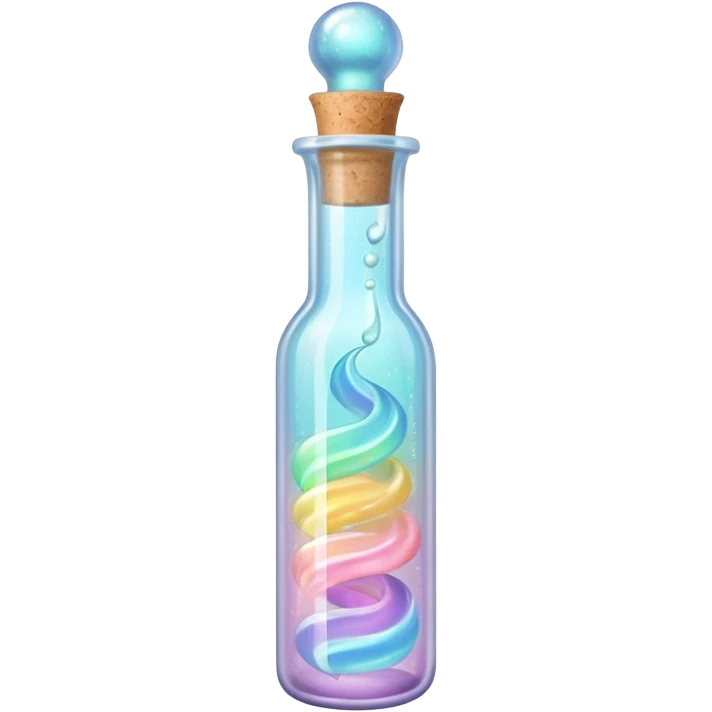 Sparkling pastel liquid in a corked up vial emoji