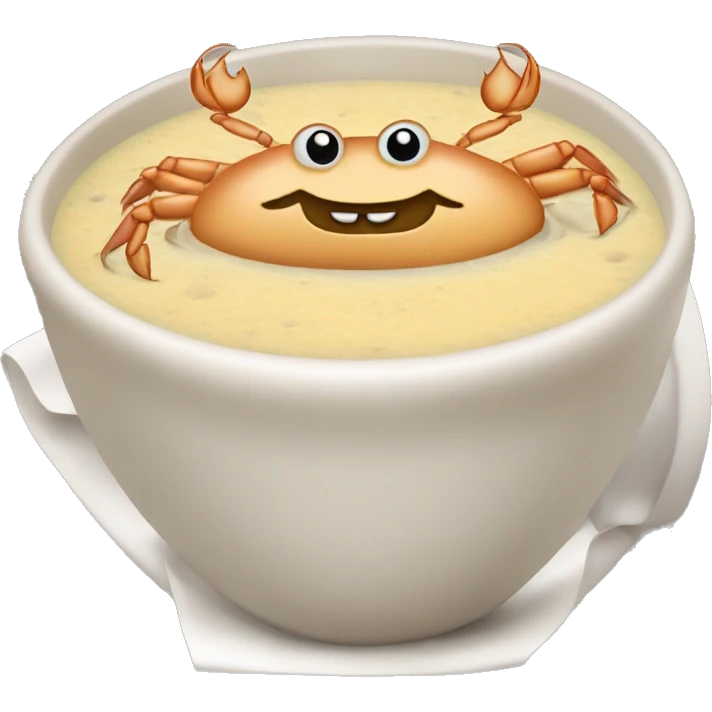crab chowder in a round bread emoji