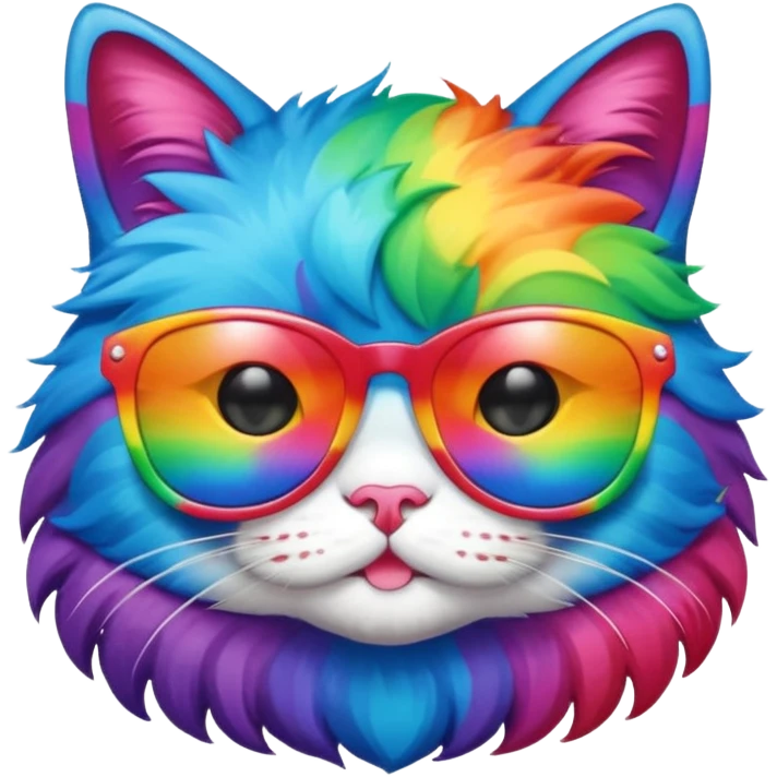 Rainbow Cat with sunglasses emoji