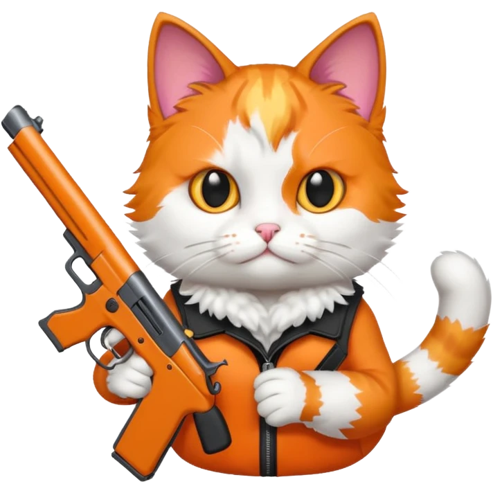 A cat with a gun emoji